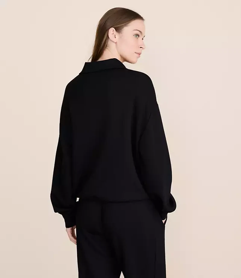 Lou & Grey Cinched Scubasoft Half Zip Top