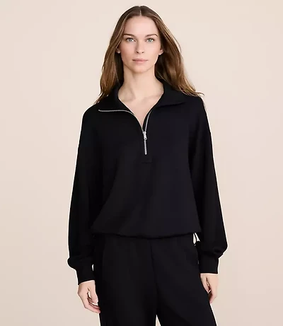 Lou & Grey Cinched Scubasoft Half Zip Top