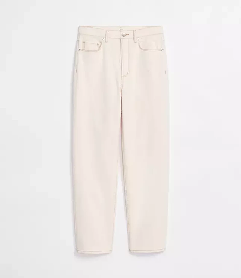 Rivete Petite Curvy High Rise Straight Jeans Ivory