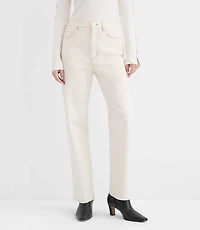 Rivete Petite Curvy High Rise Straight Jeans Ivory