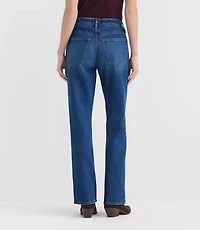 Rivete Petite Curvy Mid Rise Relaxed Straight Jeans Dark Wash