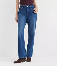Rivete Petite Curvy Mid Rise Relaxed Straight Jeans Dark Wash