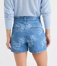 Palmer Denim Shorts Floral Classic Mid Wash