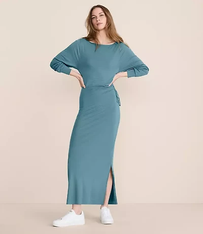 Lou & Grey Brushed Jersey Cinched Maxi Dress