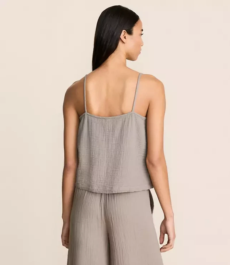 Lou & Grey Ruched Triple Cloth Tank Top