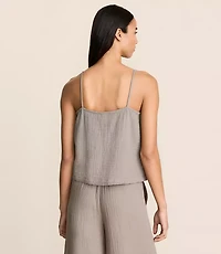 Lou & Grey Ruched Triple Cloth Tank Top