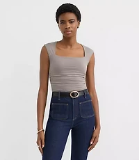 Ruched Square Neck Top