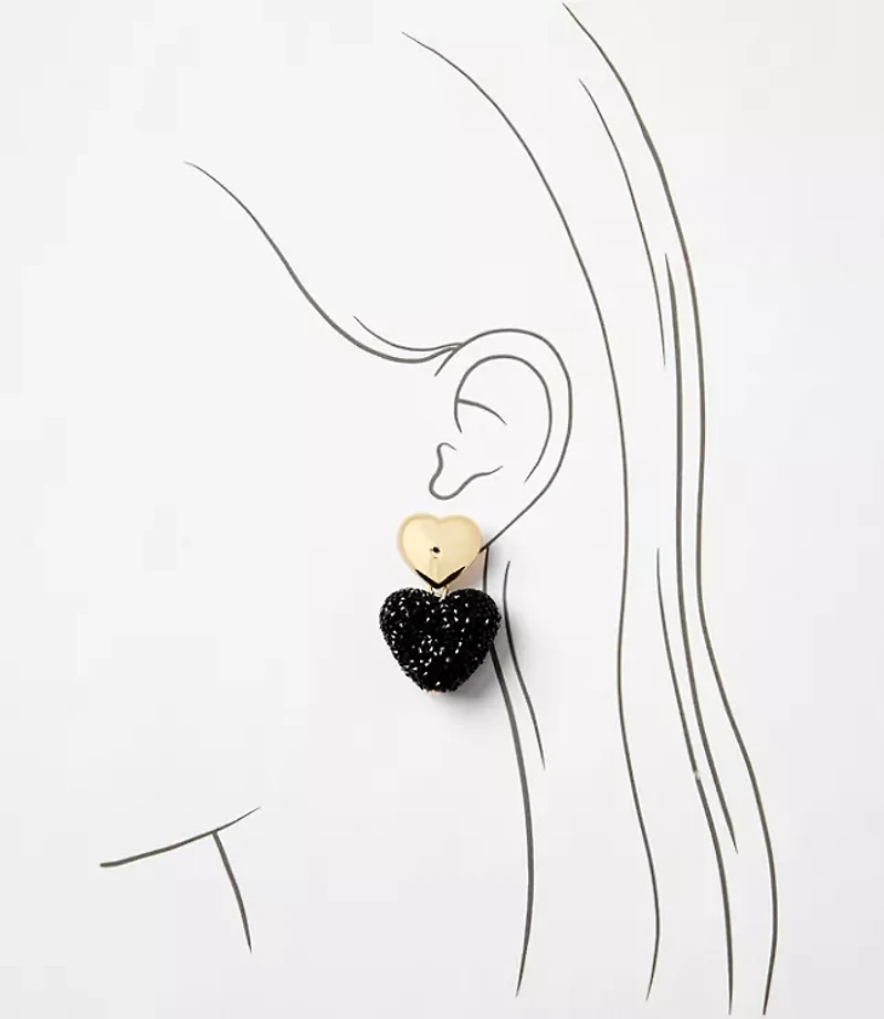 Heart Drop Statement Earrings