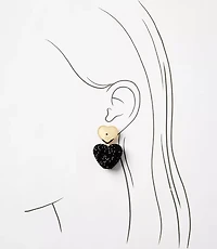 Heart Drop Statement Earrings