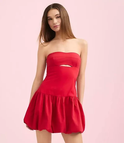 Lately Cutout Bubble Strapless Mini Dress