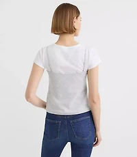 Heathered Lace Perfect Ribbed Cami Tee