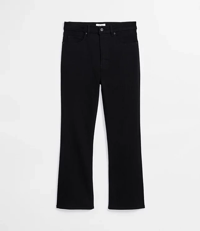 Rivete High Rise Kick Crop Jeans Noir