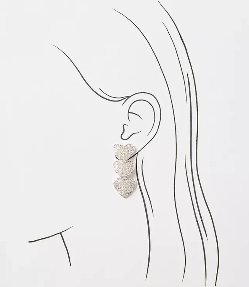 Crystal Heart Statement Earrings