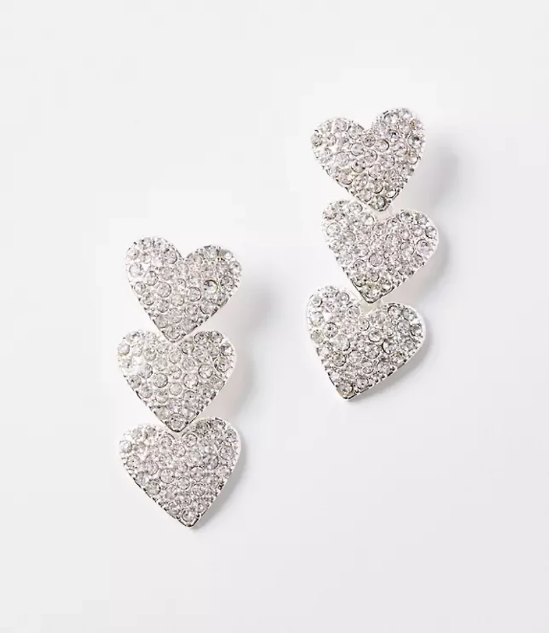 Crystal Heart Statement Earrings