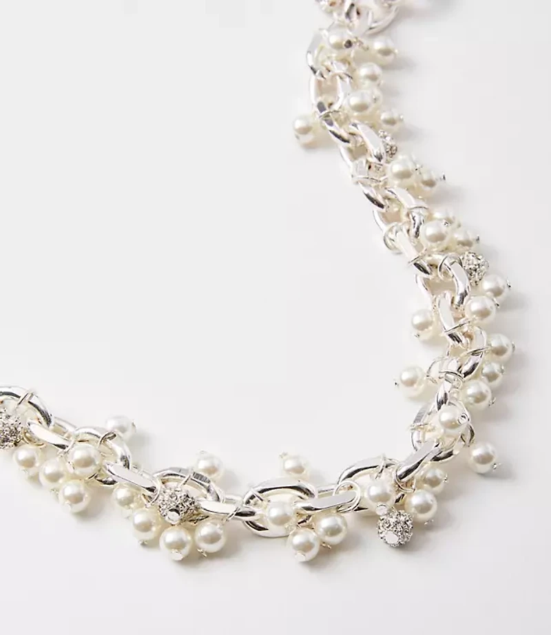 Pearlized Bauble Statement Necklace