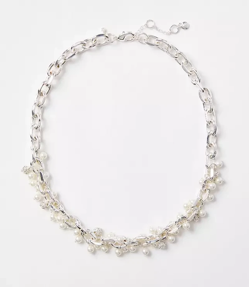 Pearlized Bauble Statement Necklace