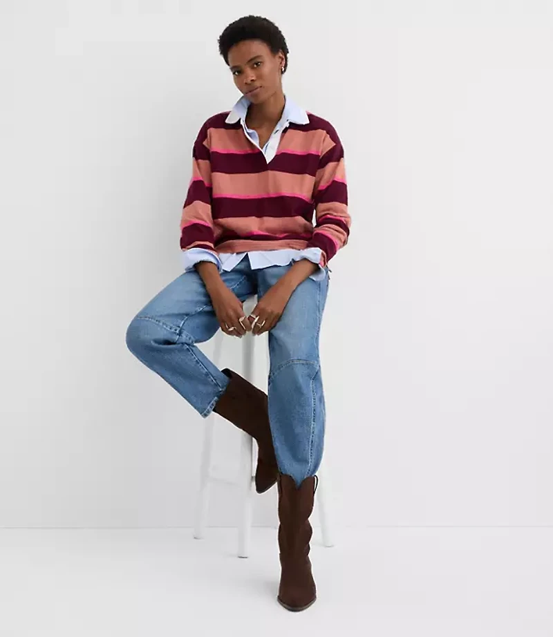 Rugby Stripe Polo Top