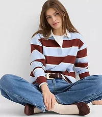 Rugby Stripe Polo Top