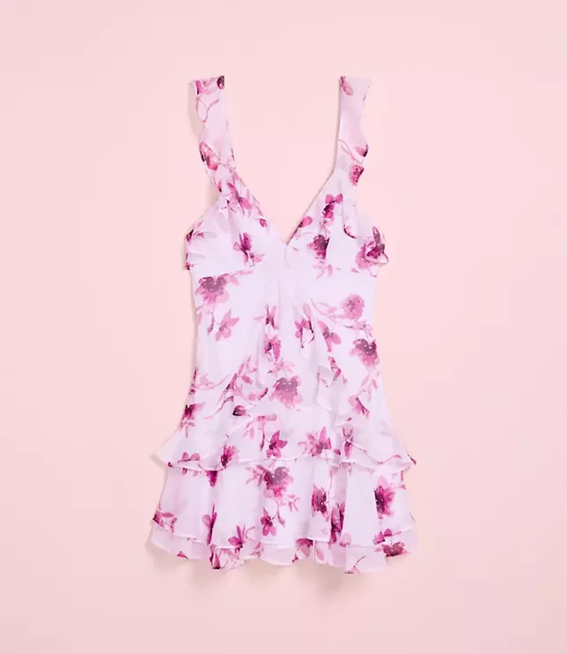 Lately Floral Ruffle Mini Dress