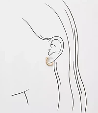 Pearlized Sparkle Huggie Hoop Earrings