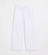 Rivete Curvy High Rise Wide Leg Crop Jeans White
