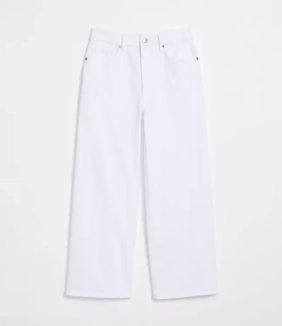 Rivete Curvy High Rise Wide Leg Crop Jeans White