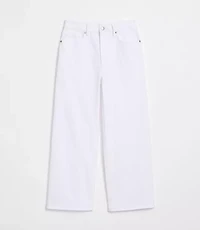 Rivete Curvy High Rise Wide Leg Crop Jeans White