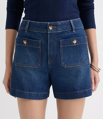 Curvy Palmer Denim Shorts Medium Vintage Indigo Wash