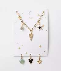Sparkle Charm Necklace Set