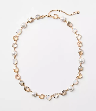 Pearlized Crystal Statement Necklace