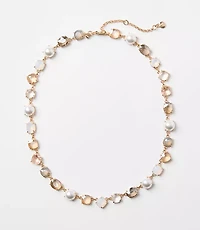 Pearlized Crystal Statement Necklace