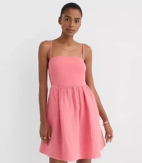 LOFT Beach Triple Cloth Mixed Media Mini Pocket Dress