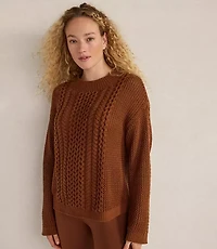 Haven Well Within Cotton Blend Mixed Stitch Crewneck Sweater