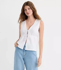 Petite Stitchy Bow Top