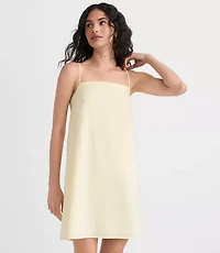 Petite Linen Cotton Strappy Mini Pocket Dress