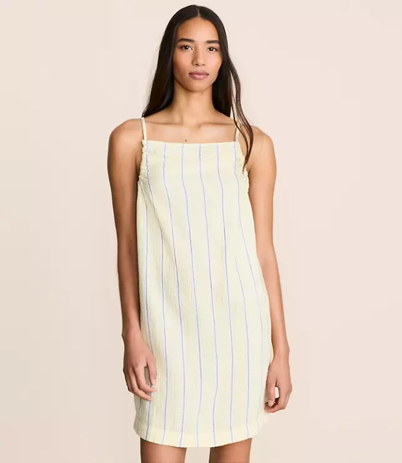 Lou & Grey Striped Ruched Triple Cloth Mini Dress