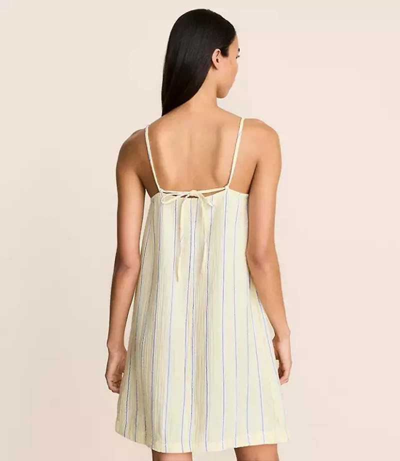 Lou & Grey Striped Ruched Triple Cloth Mini Dress