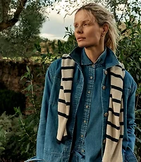 Haven Well Within Organic Cotton Linen Stripe Crewneck