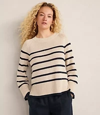 Haven Well Within Organic Cotton Linen Stripe Crewneck