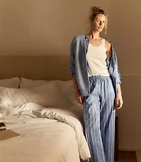 Haven Well Within Organic Cotton Poplin Pinstripe Pajama Pants