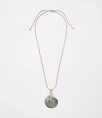Shell Pull Tie Statement Necklace
