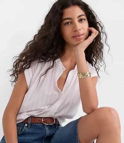 Petite Striped Everyday Dolman Shirt