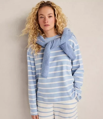 Haven Well Within Brushed Cotton Interlock Stripe Crewneck