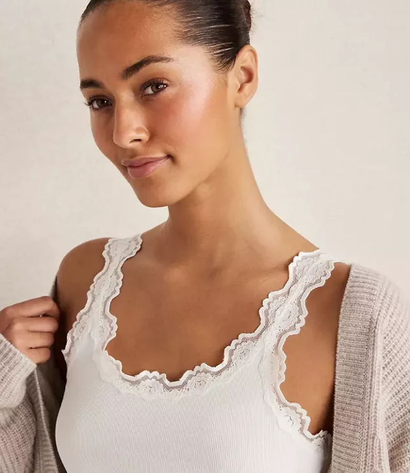 Haven Well Within Organic Cotton Rib Knit Lace Tank