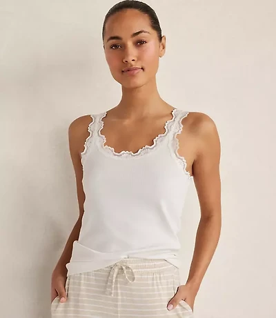 Haven Well Within Organic Cotton Rib Knit Lace Tank