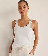 Haven Well Within Organic Cotton Rib Knit Lace Tank