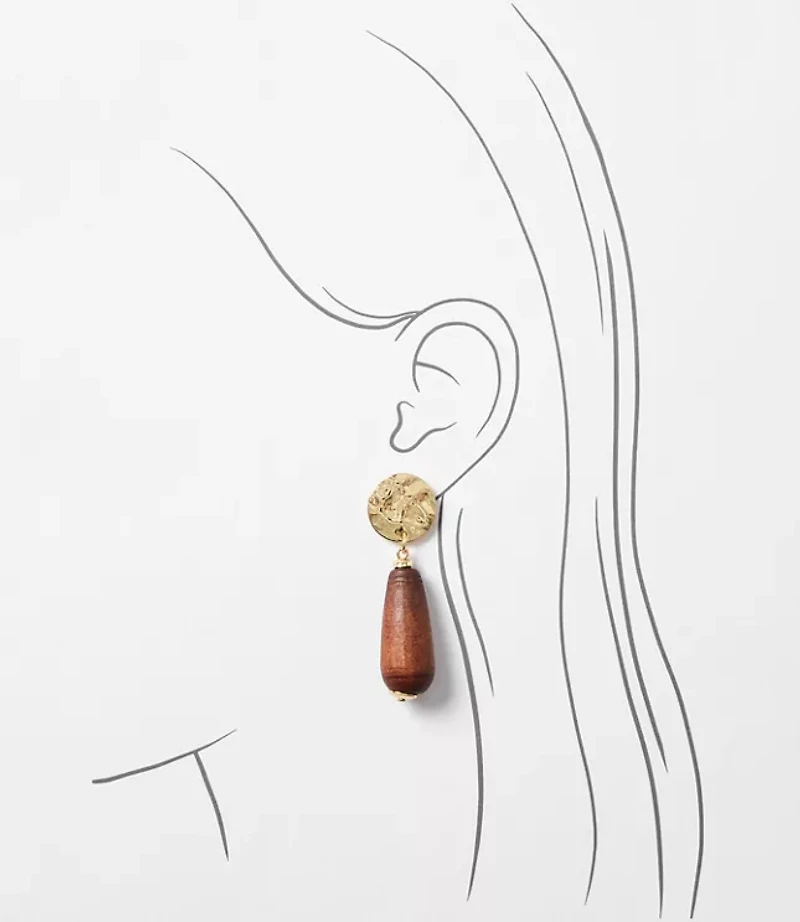 LOFT Beach Wood Drop Earrings
