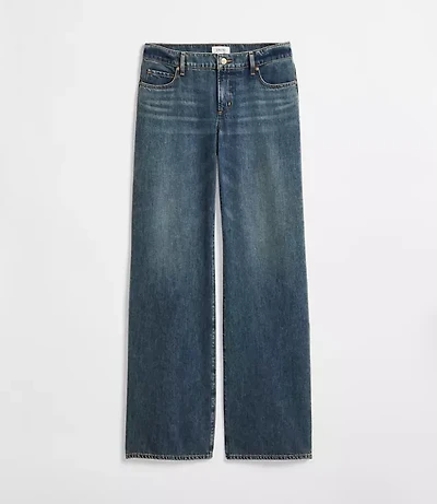 Rivete Fresh Cut Low Rise Wide Leg Jeans Lune Wash