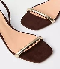 Metallic Slingback Kitten Heel Sandals