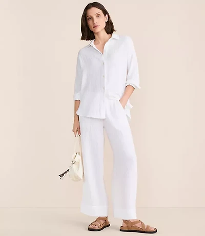 Petite Lou & Grey Triple Cloth Wide Leg Pants